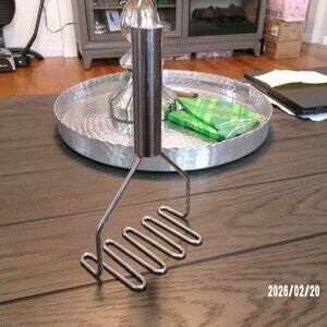 AMCO Professional Performance Stainless Steel Potato Masher Zig Zag Heavy Duty